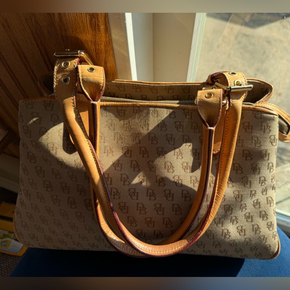 Dooney & Bourke Signature Monogram DB Leather Shoulder Bag - Picture 3 of 12